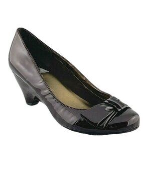 ME TOO Womens Sz 9M Burgundy Patent Leather Wedges